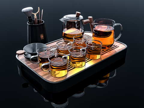 Modern glass tea set