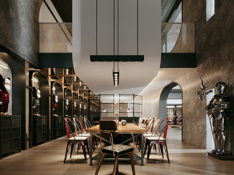 Industrial Style Gym Reception Restaurant