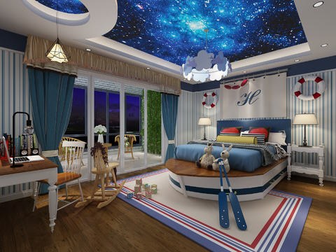 Mediterranean kids Bedroom free