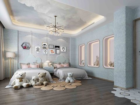 Modern Twin kids Bedroom Free