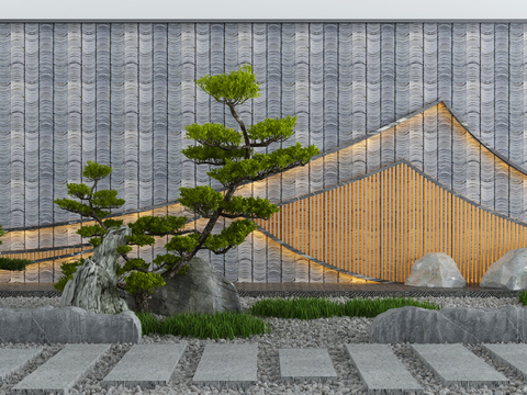 Courtyard sketch landscape wall