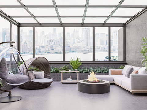 modern sun room leisure balcony