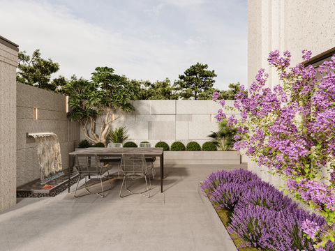 Modern Villa Courtyard Garden