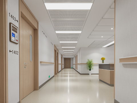 Hospital corridor walkway