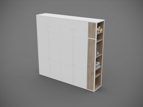 Modern minimalist solid wood wardrobe free