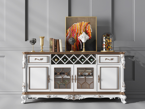 European-style side cabinet decoration combination