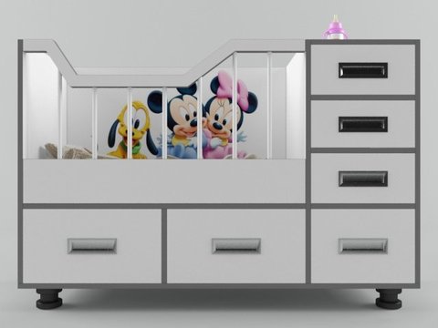 Modern minimalist creative cartoon kids Bed free