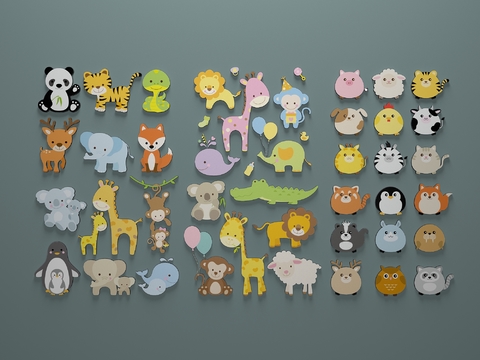 Modern animal wall sticker pendant combination