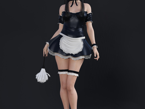 Modern maid costume girl figure