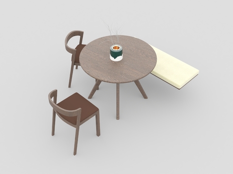 Nordic simple solid wood leisure tables and chairs free