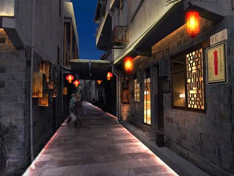 chinese ancient street night scene psd