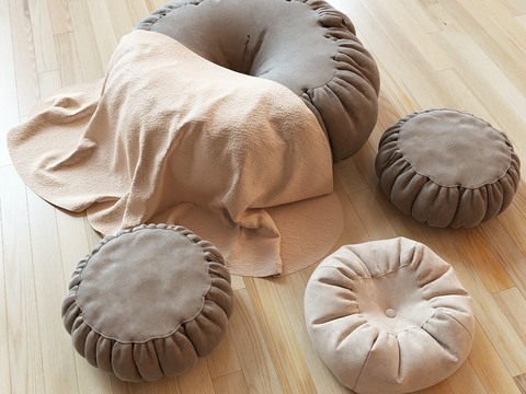 Modern fabric round cushion