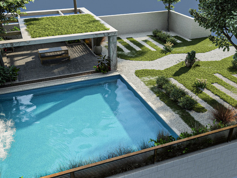 Patio Backyard Garden Pool