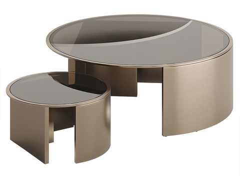 Fendi modern round glass coffee table