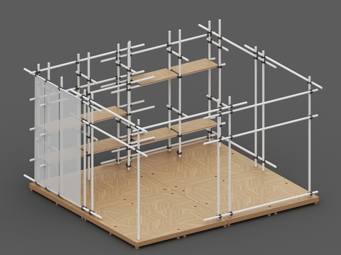 Modern construction site scaffolding booth free