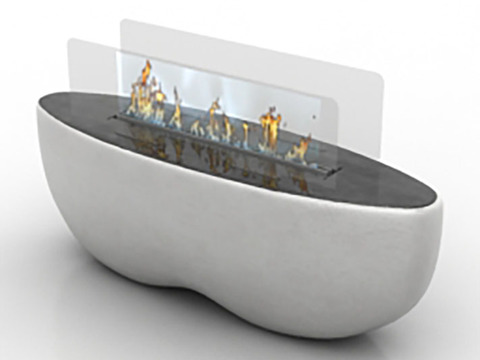 Modern minimalist stone glass simulation fireplace free