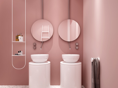 Nordic Pink Toilet Washbasin