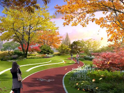 Modern Maple Park Landscapes psd