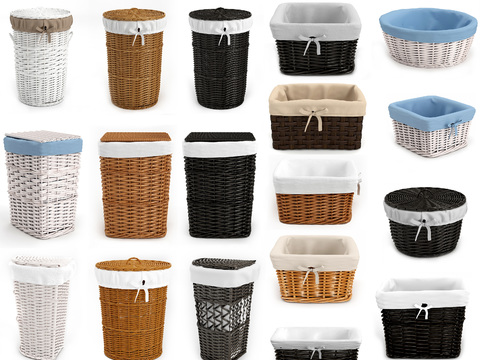 Modern Rattan Storage Basket Combination