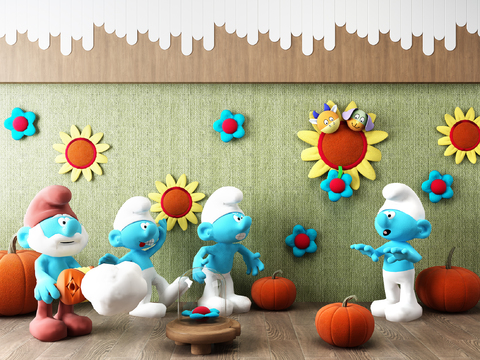 Modern Smurf Doll Hand Toy