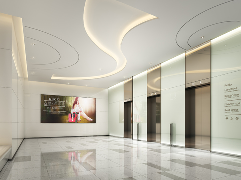 Modern Affordable Luxury Style Shopping Mall Elevator Hall