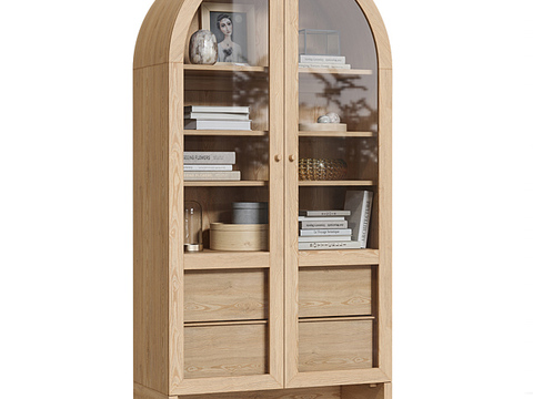 Nordic Simple Solid Wood Side Cabinet Free