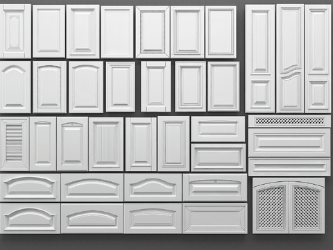 European-style white cabinet door Panel combination