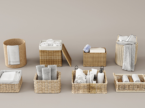 Rattan Laundry Basket Storage Basket Bamboo Basket