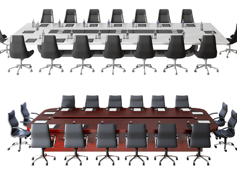 Modern Solid Wood Conference Table and Chair