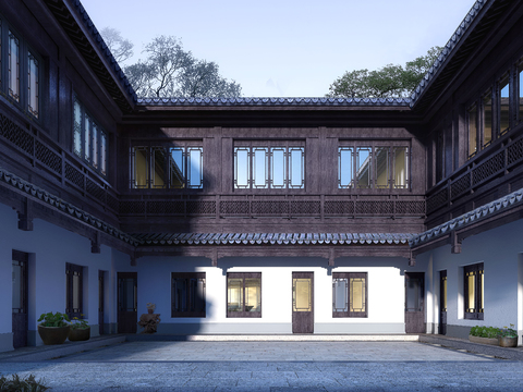 Chinese ancient building appearance psd