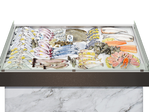 Modern supermarket fresh seafood preservation cabinet