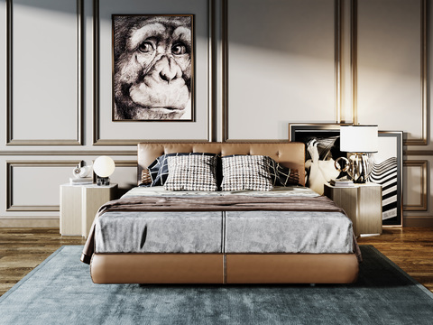 Minotti Modern Simple Double Bed