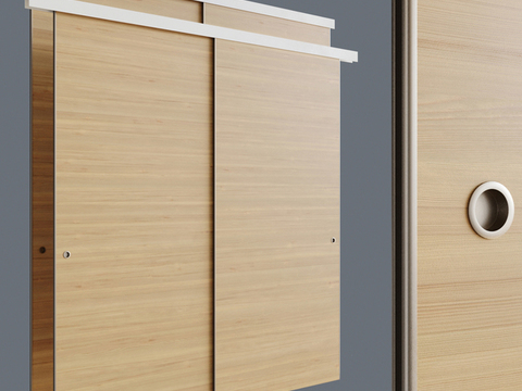 Japanese style minimalist solid wood sliding door free