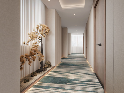 New Chinese Hotel Corridor