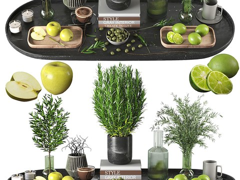 Modern Green Plant Potted Fruit Ornaments