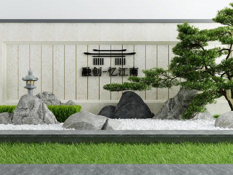 Neo-Chinese Style rockery green garden sketch