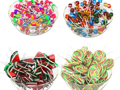 Snack Candy Lollipop Glass Bowl