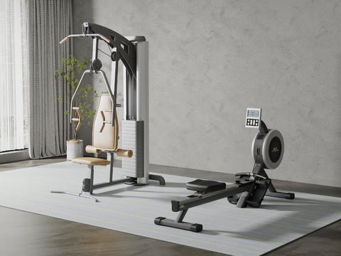 Modern fitness equipment rowing machine