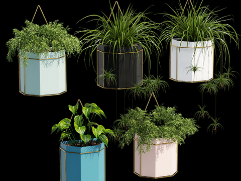 Modern Green Plant Pot Hanging Basket