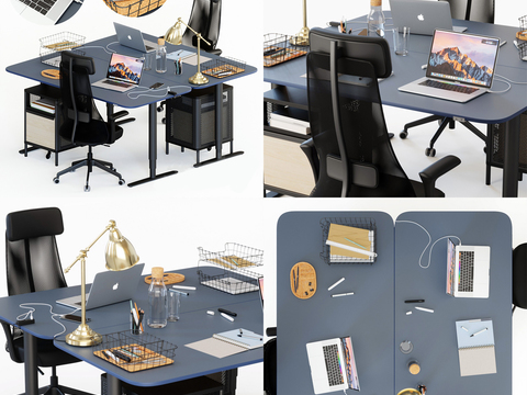 Industrial wind card office desk and chair