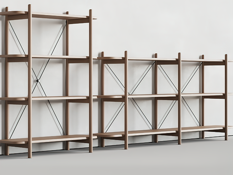 Modern Solid Wood Shelf Storage Rack