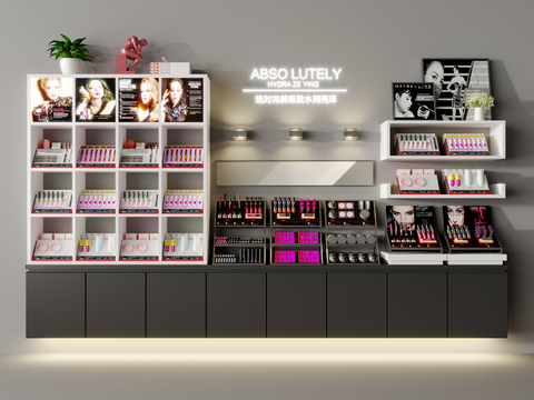 Modern cosmetics makeup skin care display cabinet