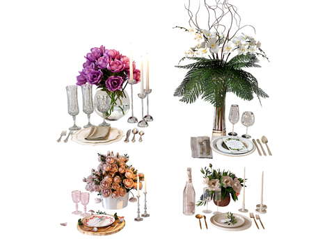 Nordic floral tableware combination