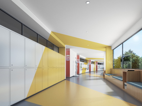 Modern School Corridor