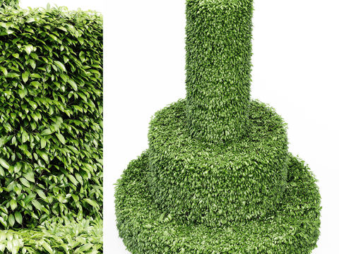 Modern green plant decorative bushes free