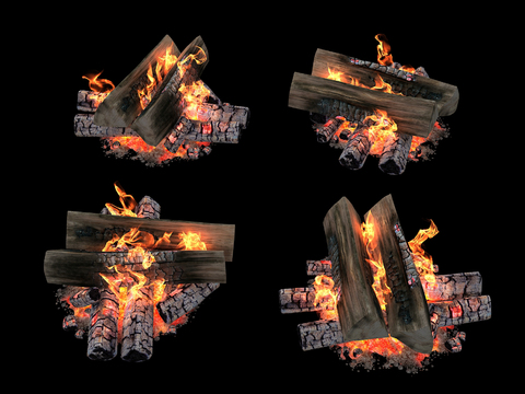 modern firewood fire pile