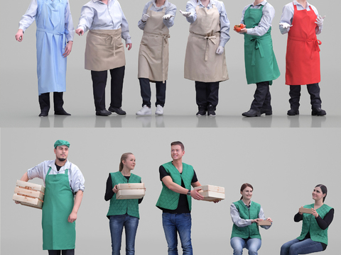 European supermarket staff