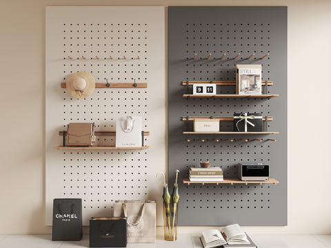 Perforated plate of hole board storage rack