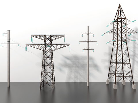 modern high voltage wire tower