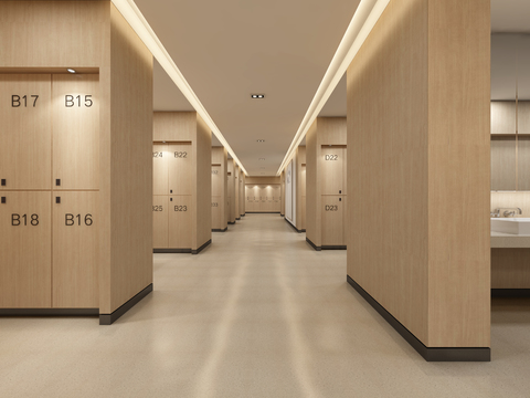 Modern spa clubhouse locker room